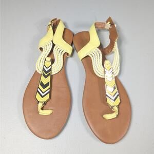 Juicy Couture Shoes Womens Size 9 Braided Thong Sandals Boho Chevron Summer Flat